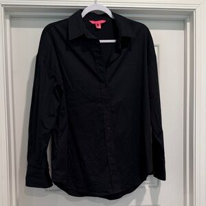 Lilly Pulitzer Black Button-Down Shirt